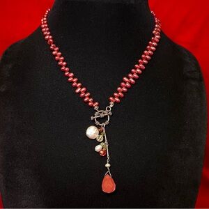 Offset Front Toggle Clasp Pendant Necklace